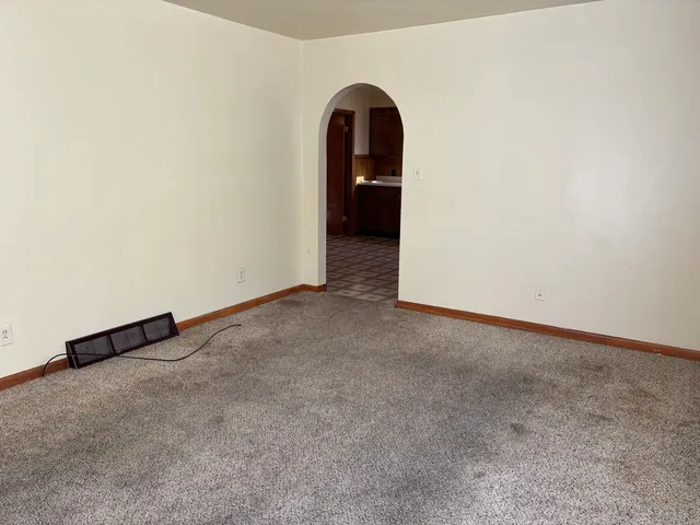 a view of a room with a hanging space