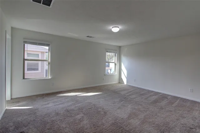 an empty room with closet