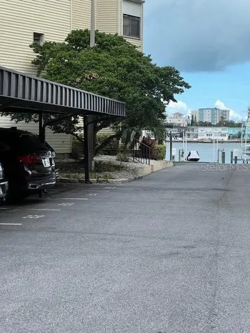 a view of a lake with a mountain in the background