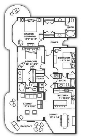 11619 Front Beach Road, Unit 212 Panama City Beach, FL 32407 - Photo 63 of 63 3bd floor plan