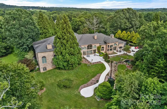 an aerial view of a house