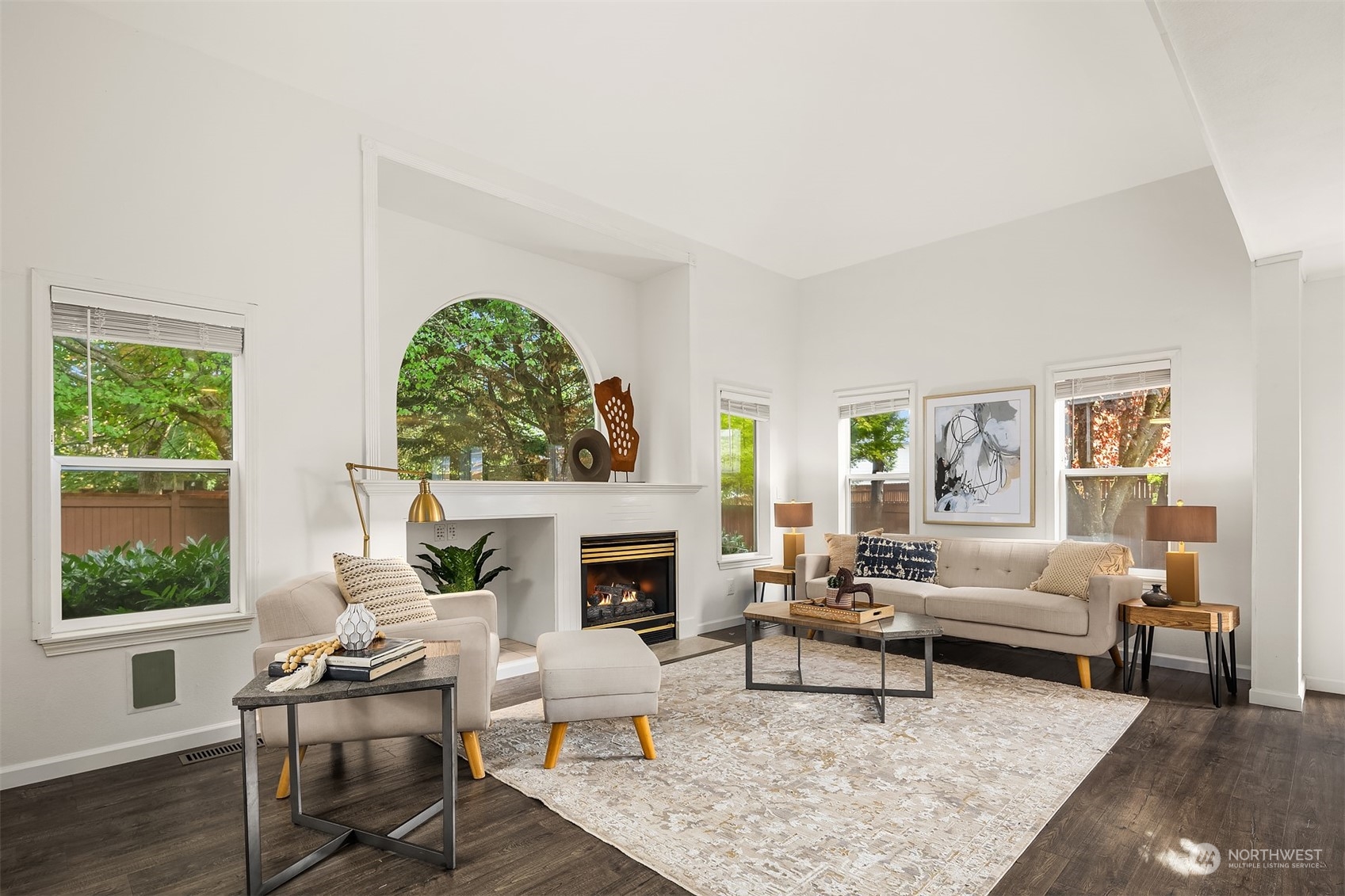 18710 20th Avenue Southeast Bothell, WA 98012 - Photo 13 of 40 a living room with furniture a window and a fireplace