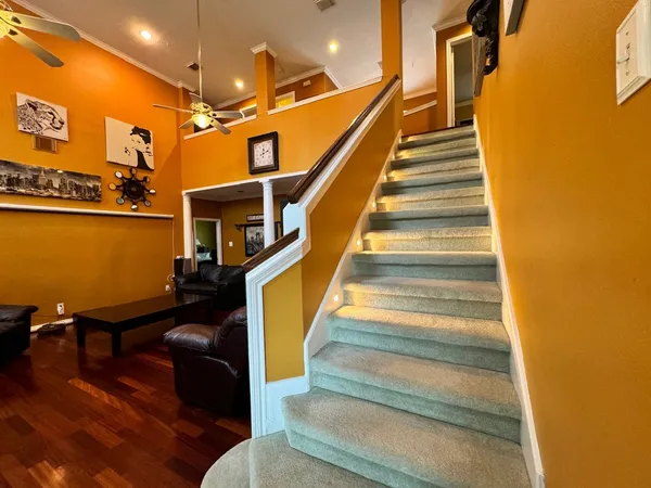 a workspace with furniture