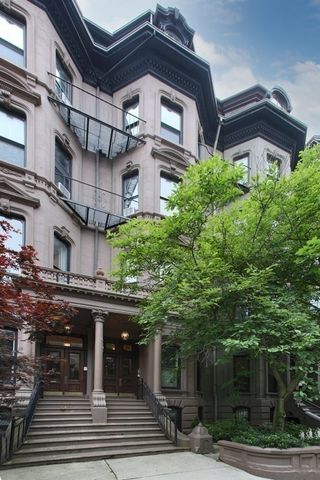 a view of a building with a window