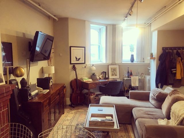 a living room with furniture