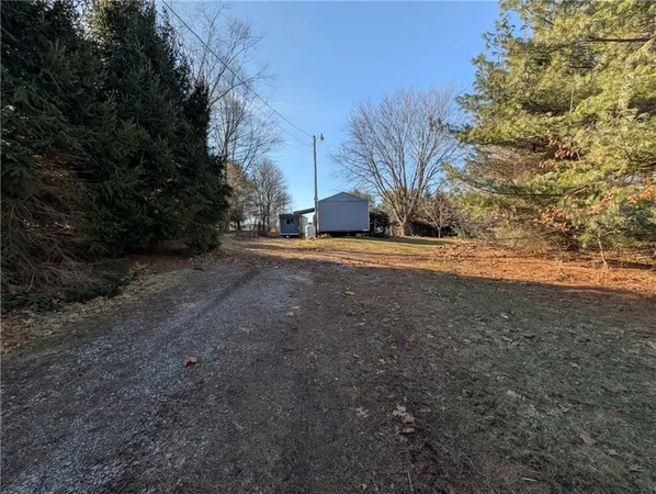 a view of a yard with a tree