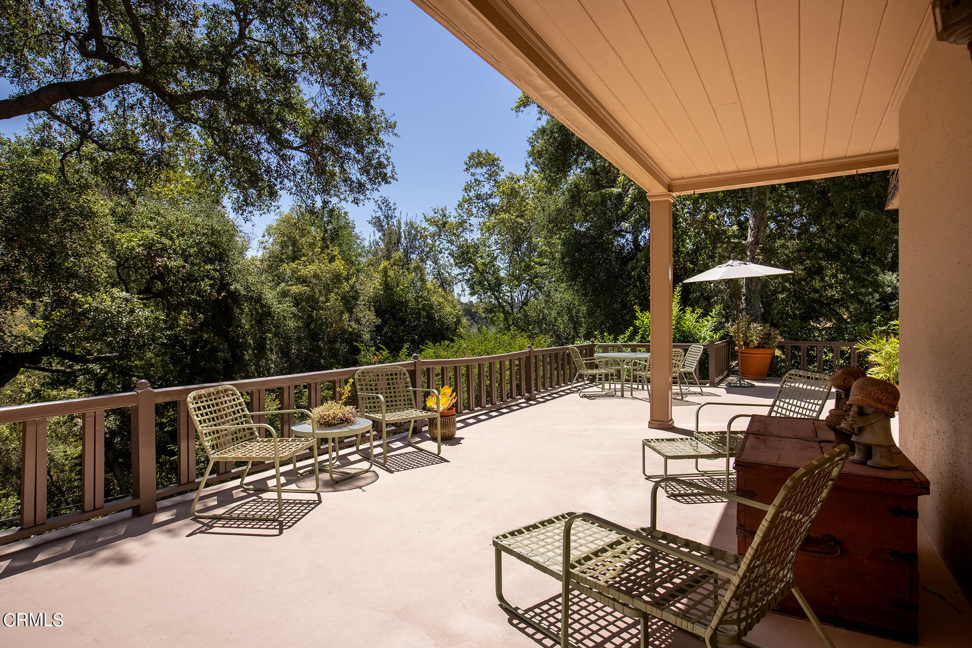 744 Rockwood Road Pasadena, CA 91105 - Photo 35 of 43 a view of balcony with wooden floor and outdoor seating