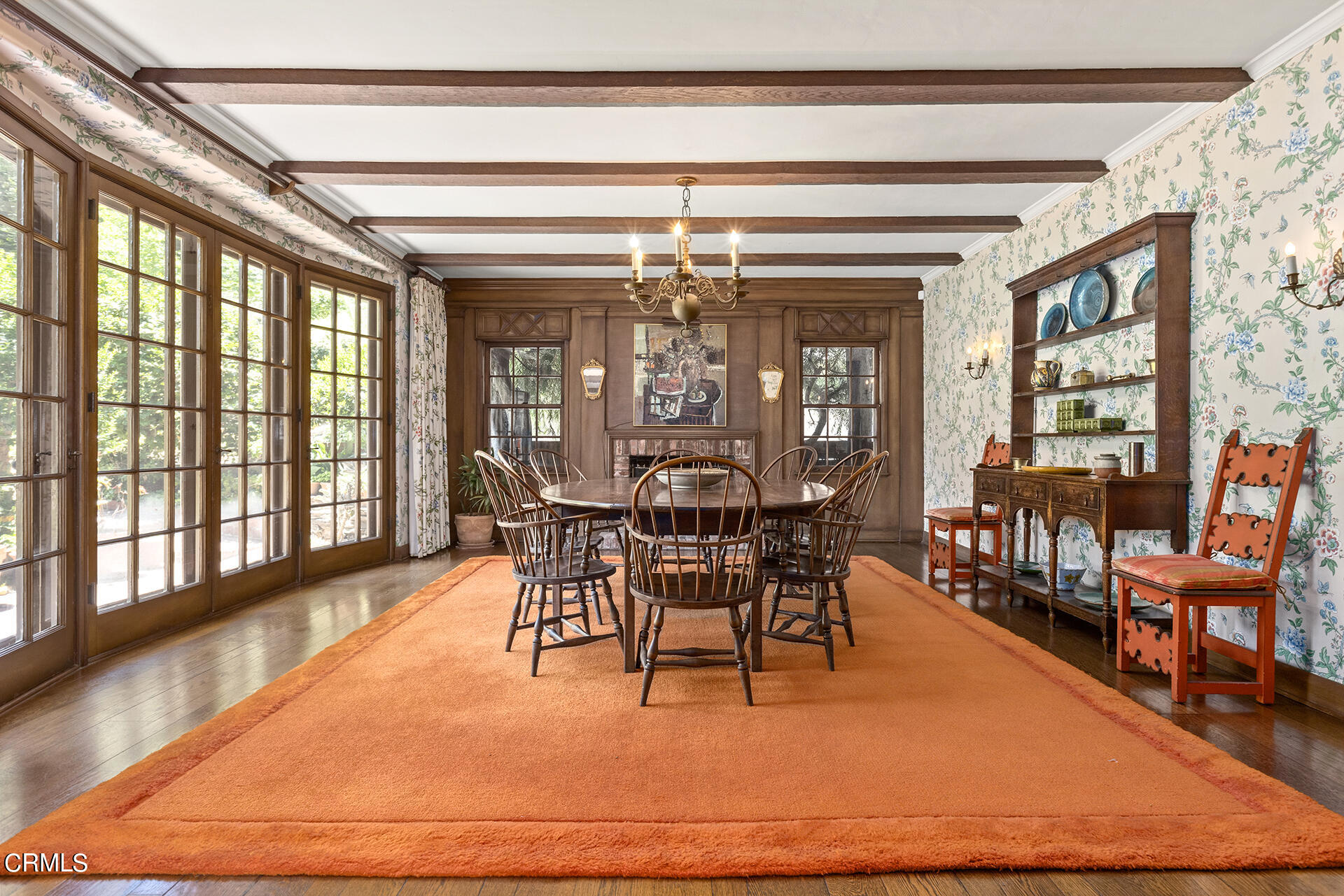 744 Rockwood Road Pasadena, CA 91105 - Photo 10 of 43 a view of a dining room with furniture wooden floor and chandelier