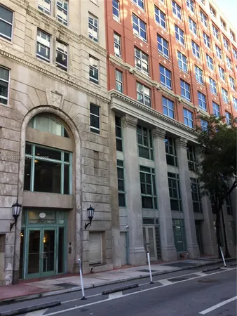 a front view of a building