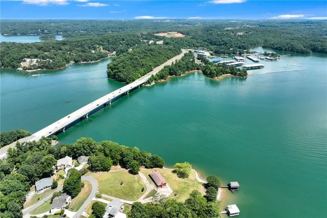 a view of lake and mountain