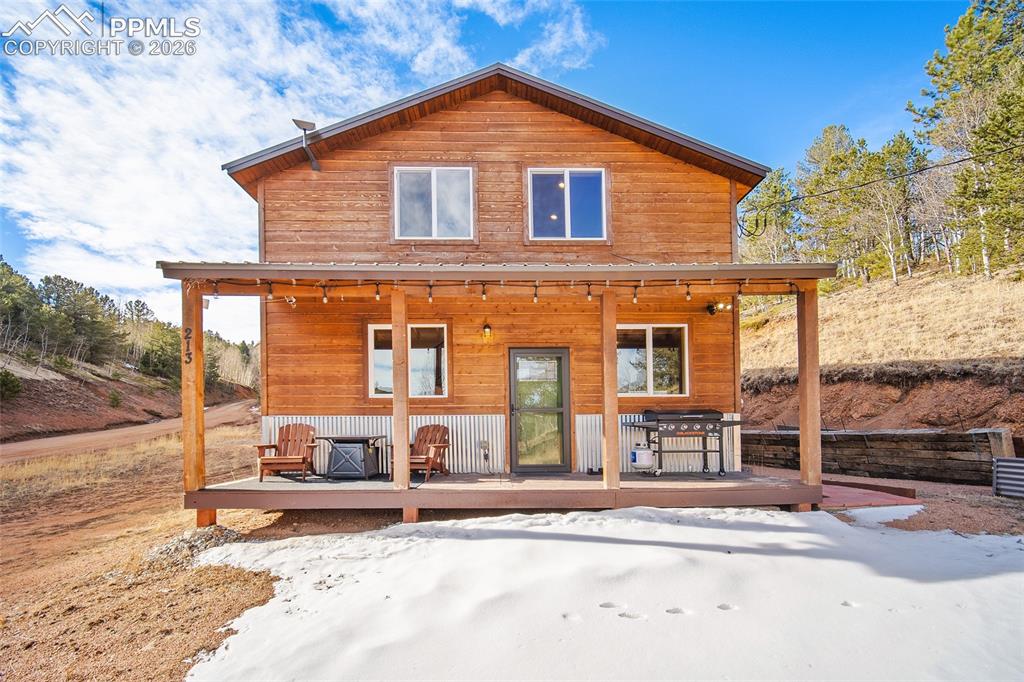 213 Willow Road Divide, CO 80814 - Photo 2 of 49 a front view of a house with a patio