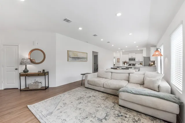 a living room with furniture