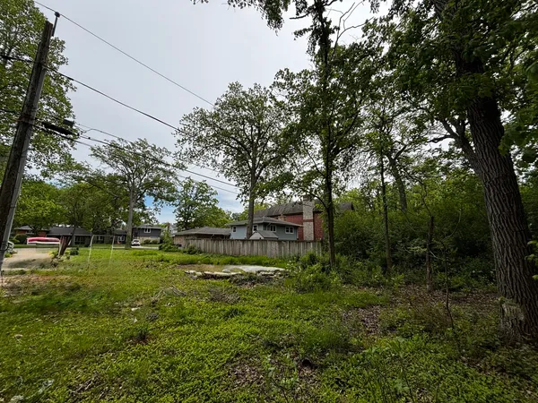 a backyard of a house with lots of green space