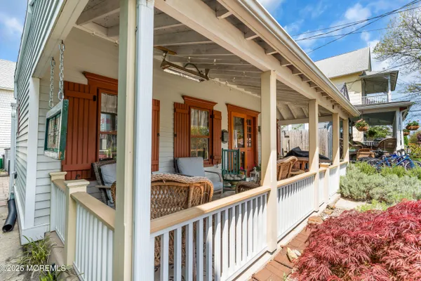 a view of a house with a porch