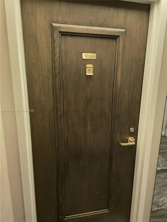 a view of a wooden door