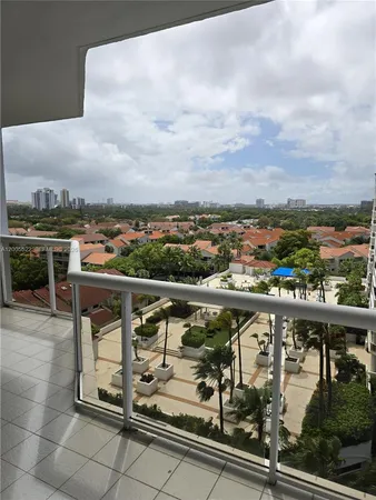 a view of city from a balcony
