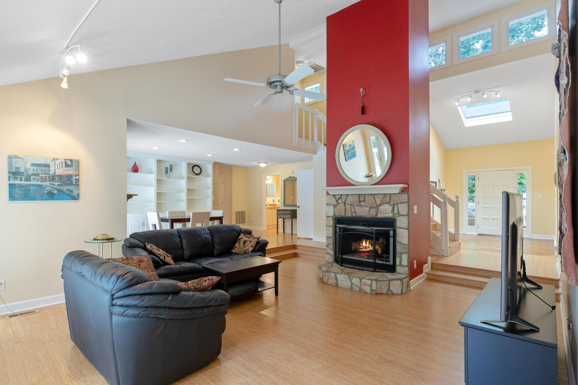 8317 Stryker Court Raleigh, NC 27615 - Photo 8 of 50 Vaulted ceiling & ventless gas fireplace! Family Room