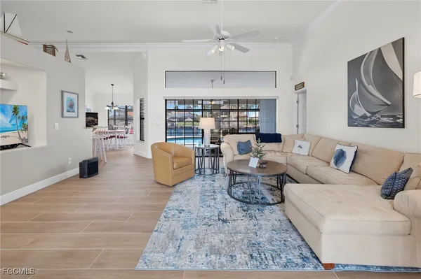 a living room with furniture and a couch