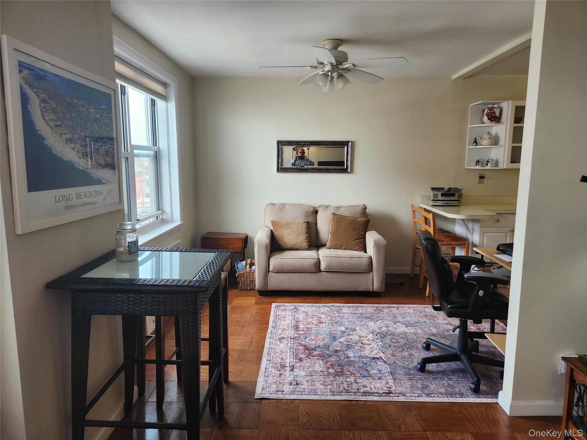 700 Shore Road, Unit 4K Long Beach, NY 11561 - Photo 9 of 32 Office / 2Nd Bedroom with baseboards and ceiling fan