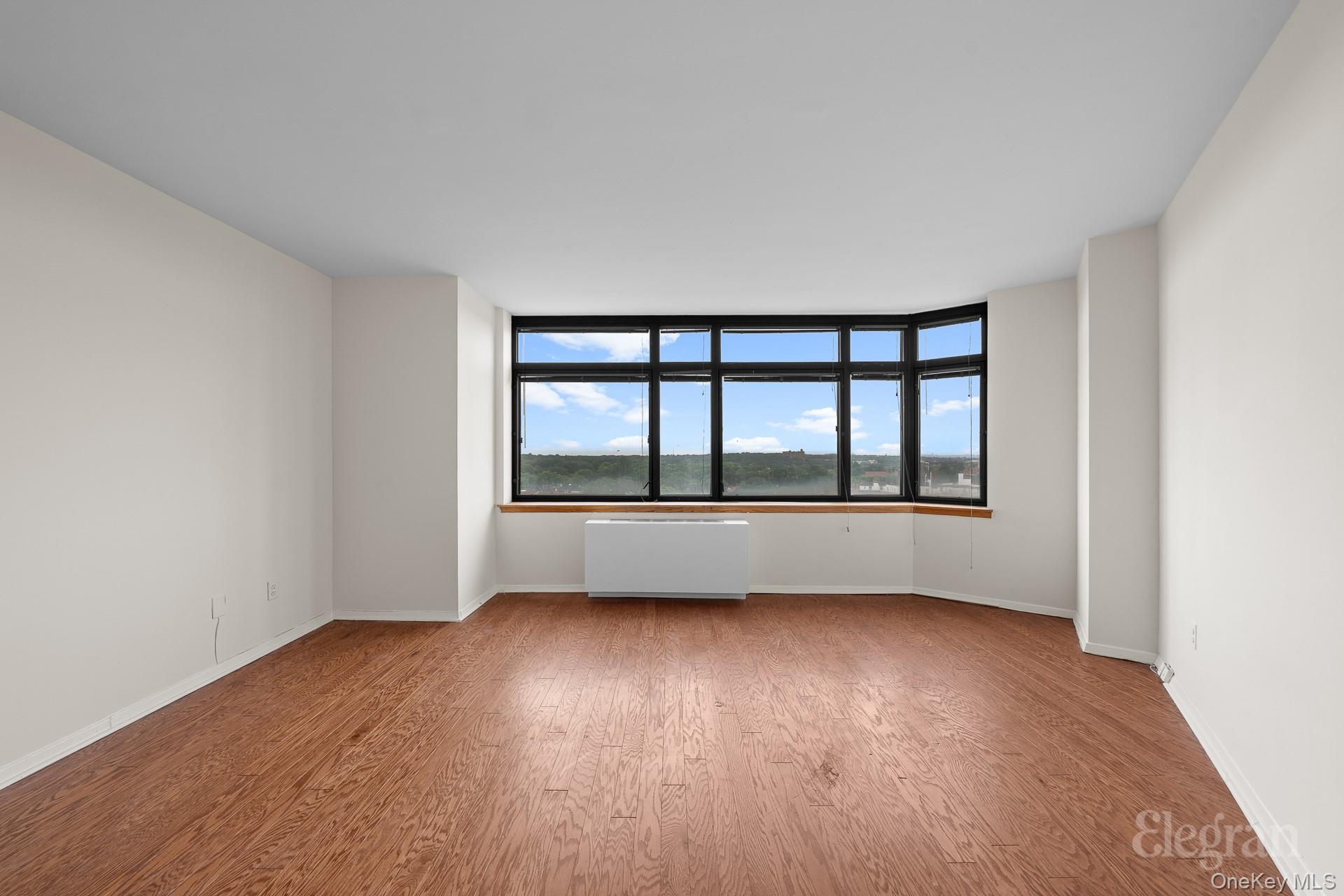11201 Queens Boulevard, Unit 16F Queens, NY 11375 - Photo 9 of 24 wooden floor in an empty room with a window