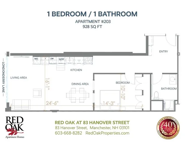 $2,221 | 83 Hanover Street, Unit 203, Manchester, NH 03101