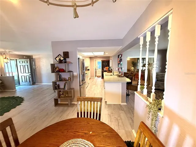 a view of an entryway with furniture and a window