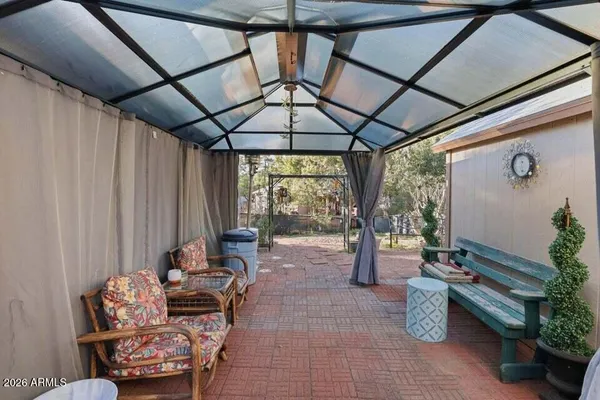a outdoor space with furniture