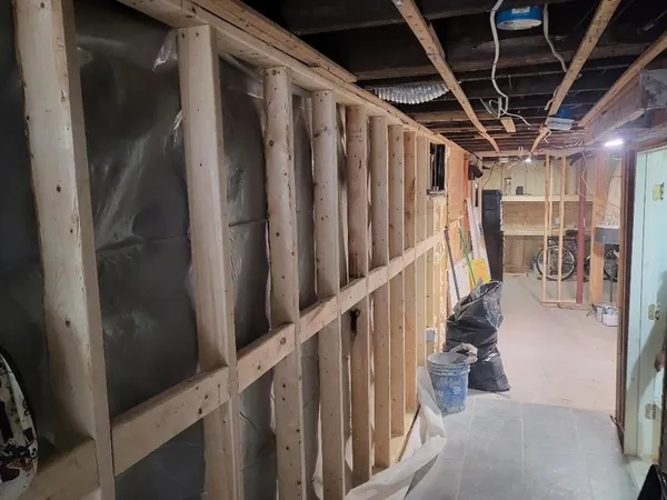 a backyard of a house with seating space