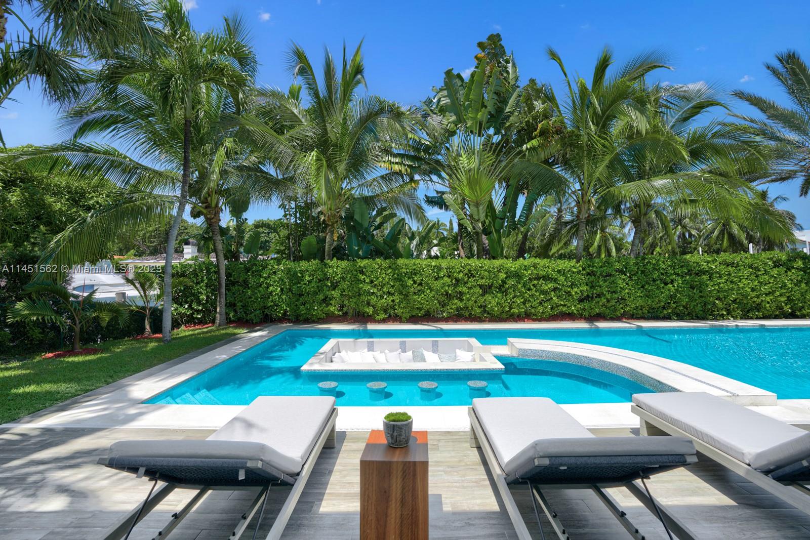 761 Buttonwood Lane Miami, FL 33137 - Photo 42 of 64 a view of yard with seating area and trees in the background