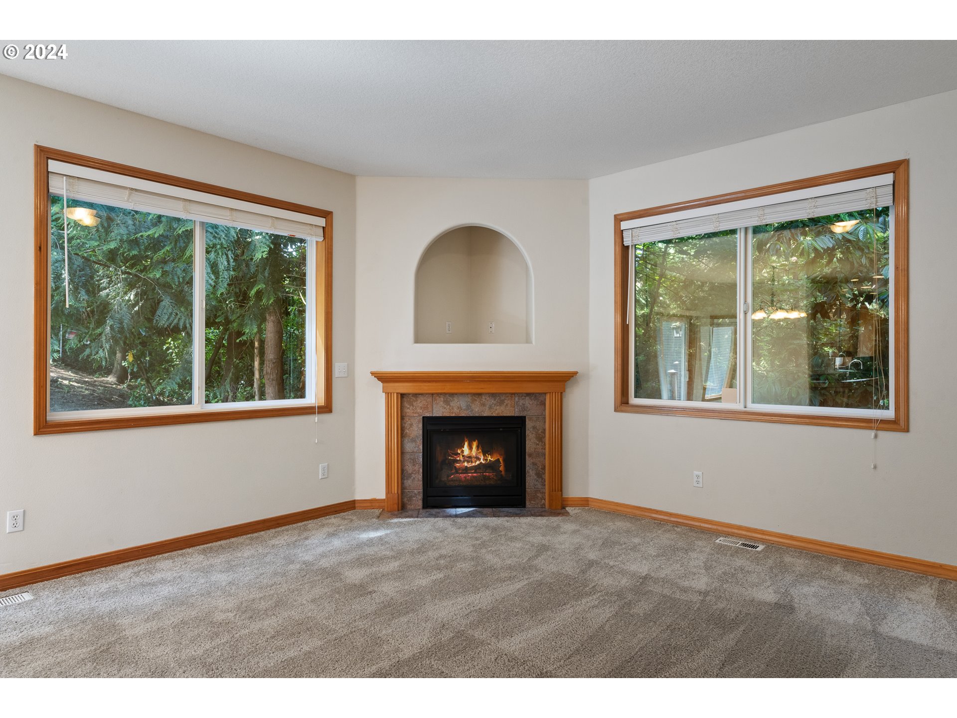 8009 Northeast 16th Street Vancouver, WA 98664 - Photo 17 of 46 a view of an empty room with a fireplace and windows