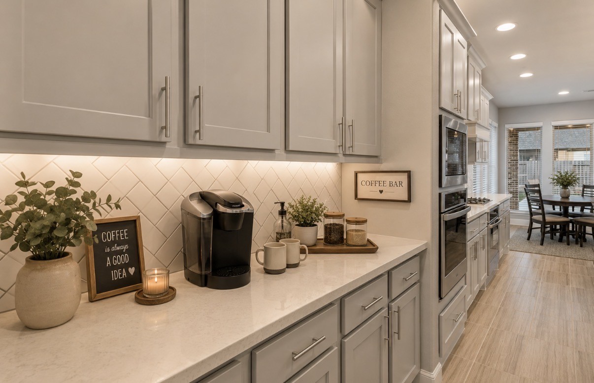 17467 Bayflower Conroe, TX 77385 - Photo 11 of 38 virtually staged butlers pantry, perfect space for a coffee bar