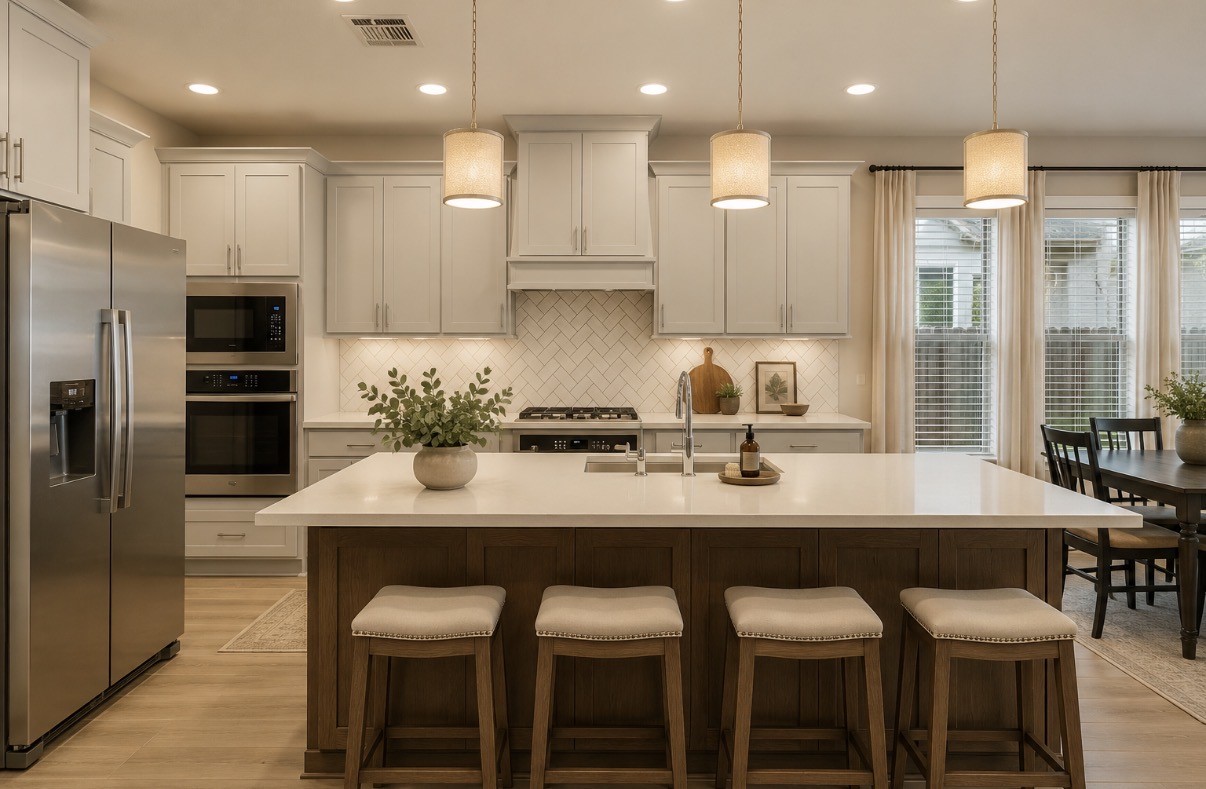 17467 Bayflower Conroe, TX 77385 - Photo 12 of 38 virtually staged kitchen/ breakfast bar