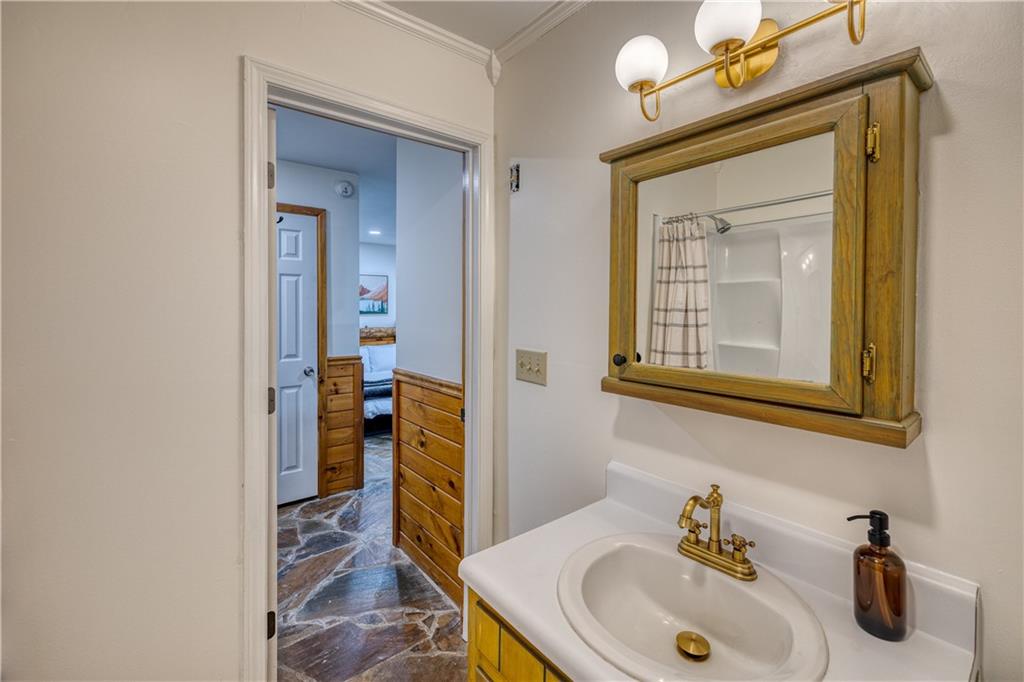 357 Mystic Lane Blue Ridge, GA 30513 - Photo 28 of 58 a en suite bathroom with a sink and mirror