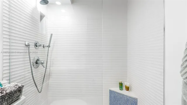 a bathroom with a shower