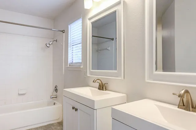 a bathroom with a sink and a bathtub