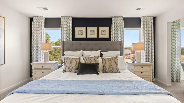 a living room with furniture and a couch