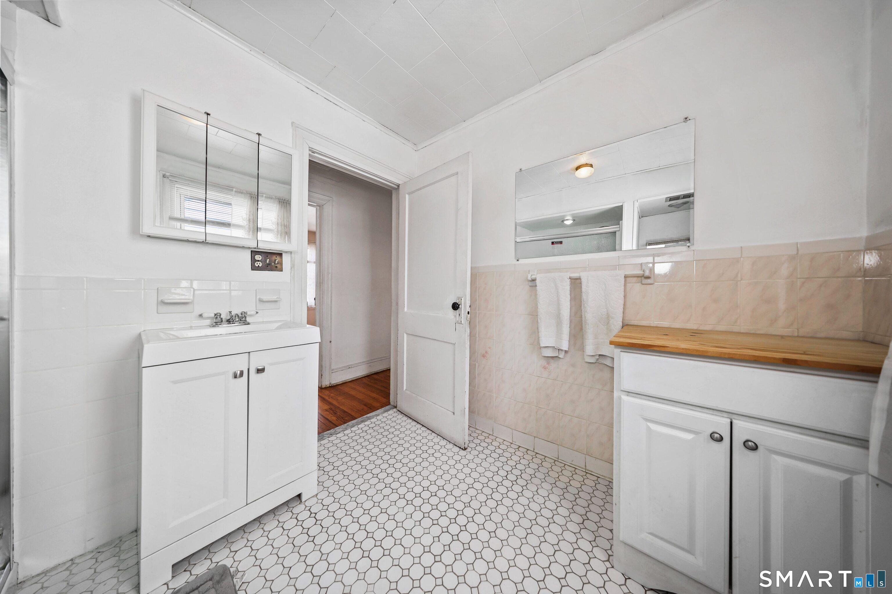 33 West View Street Waterbury, CT 06706 - Photo 20 of 29 a bathroom with a sink a mirror and a shower