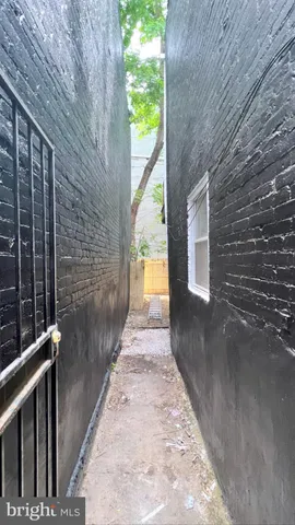 a view of a pathway with a street view