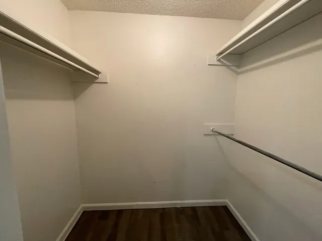 a view of small space with racks on the wall