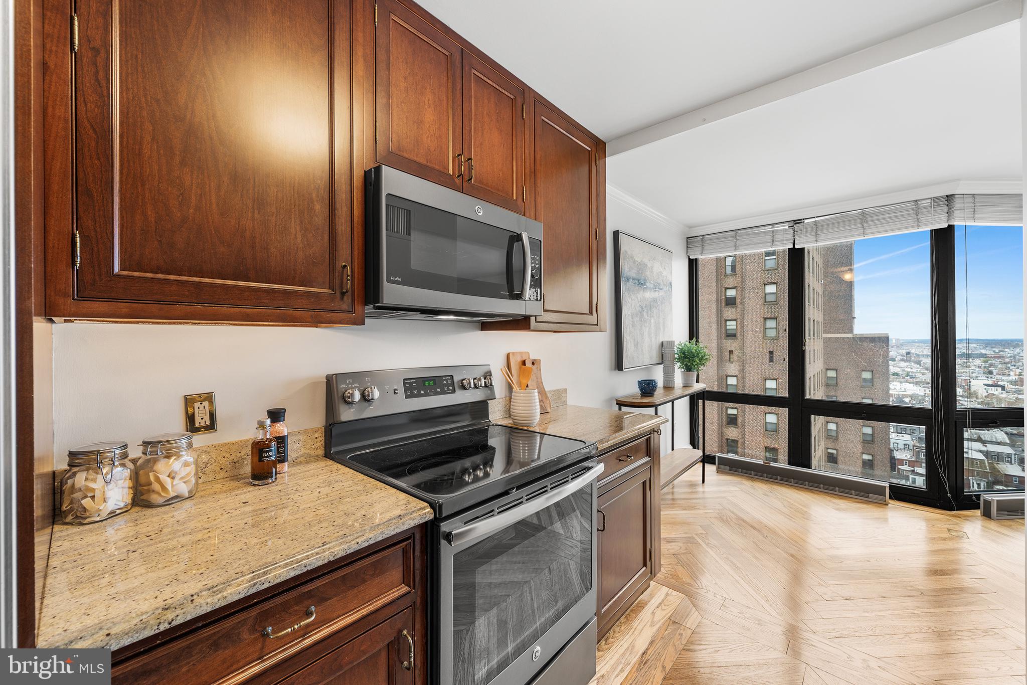 2018 Walnut Street, Unit 21L Philadelphia, PA 19103 - Photo 5 of 39 Modern kitchen with stunning views.