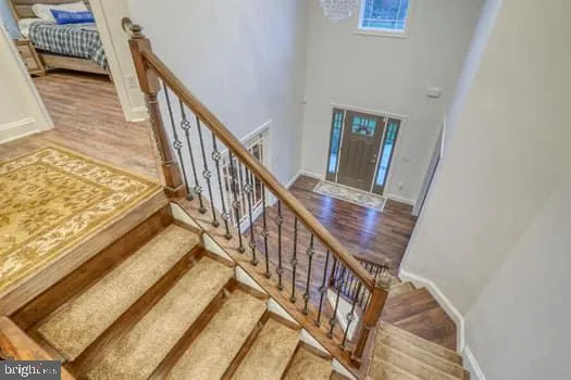 an aerial view of a house with a garden