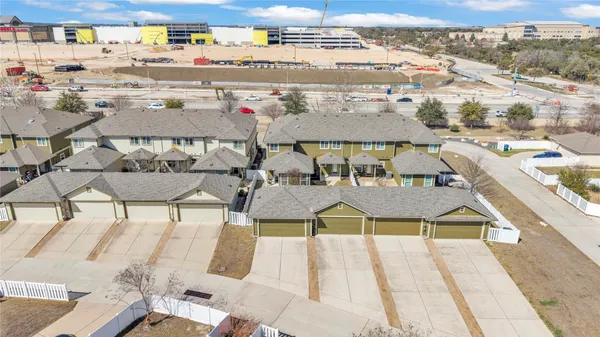 a view of hotel and patio