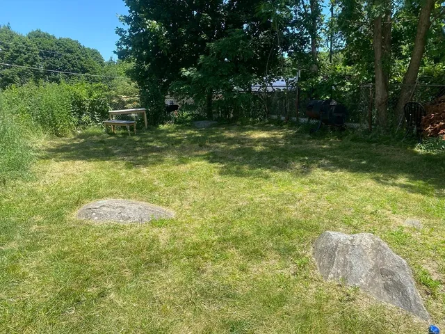 a backyard of a house with lots of green space