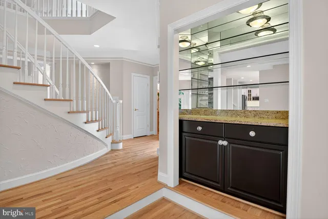 a view of a room with a hallway