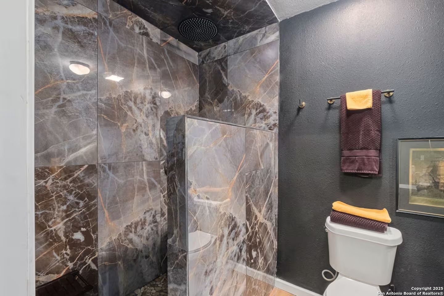 24159 Boerne Stage Road San Antonio, TX 78255 - Photo 21 of 100 a bathroom with a toilet and shower