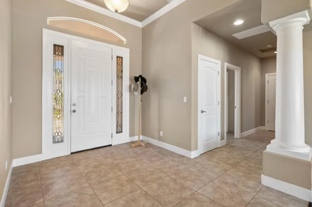 a view of a livingroom with wooden floor