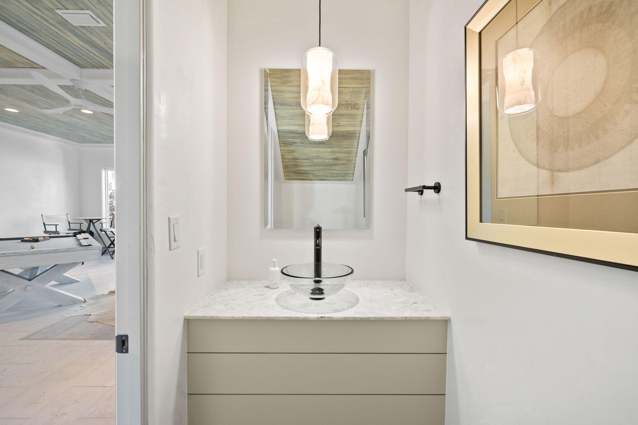 18 Inlet Heights Lane Inlet Beach, FL 32461 - Photo 18 of 46 a bathroom with a sink and mirror with bathtub