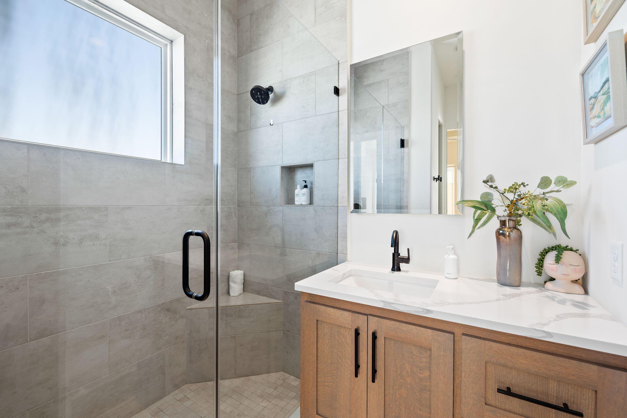 18 Inlet Heights Lane Inlet Beach, FL 32461 - Photo 34 of 46 a bathroom with a sink a vanity and a mirror