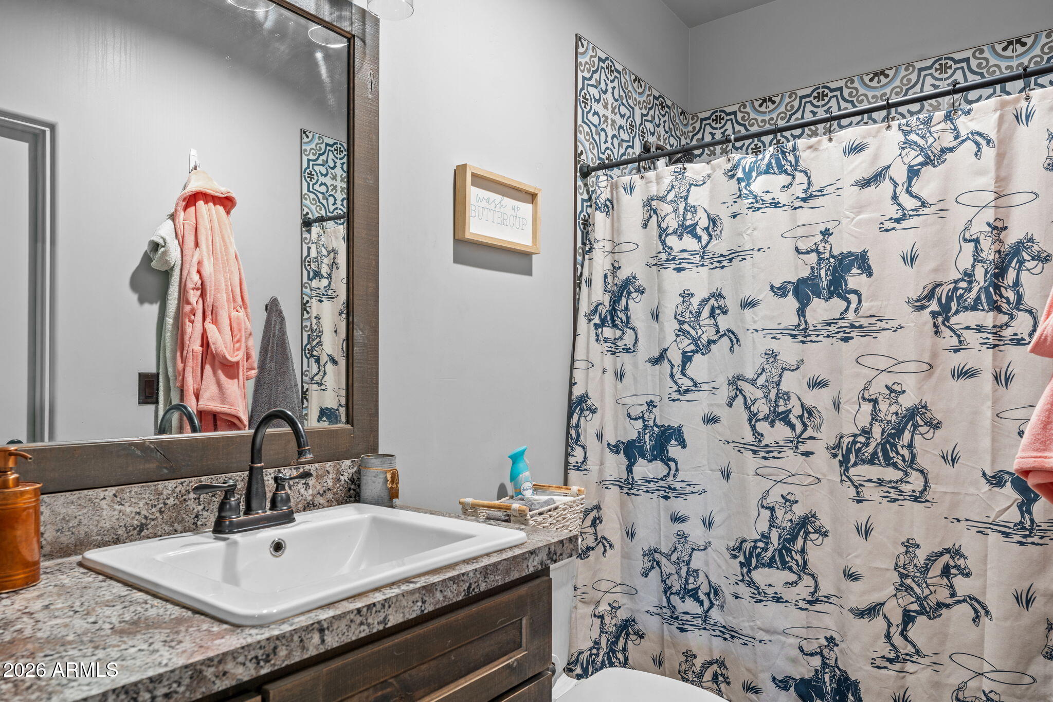 46629 West Luray Road Wickenburg, AZ 85390 - Photo 64 of 64 a bathroom with a sink and a mirror