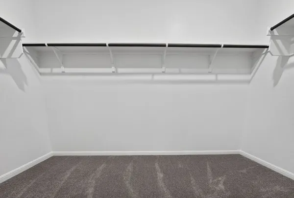 a view of small space with racks on the wall